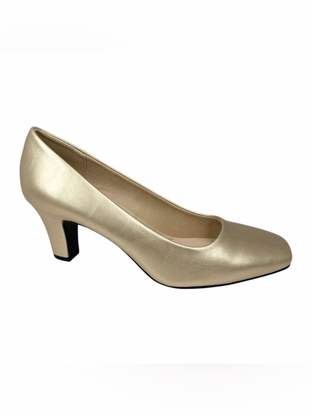 Easy Street Women's Poet Square Toe Pumps Gold Size 10M